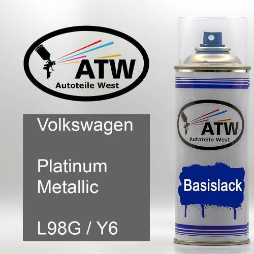 Volkswagen, Platinum Metallic, L98G / Y6: 400ml Sprühdose, von ATW Autoteile West.